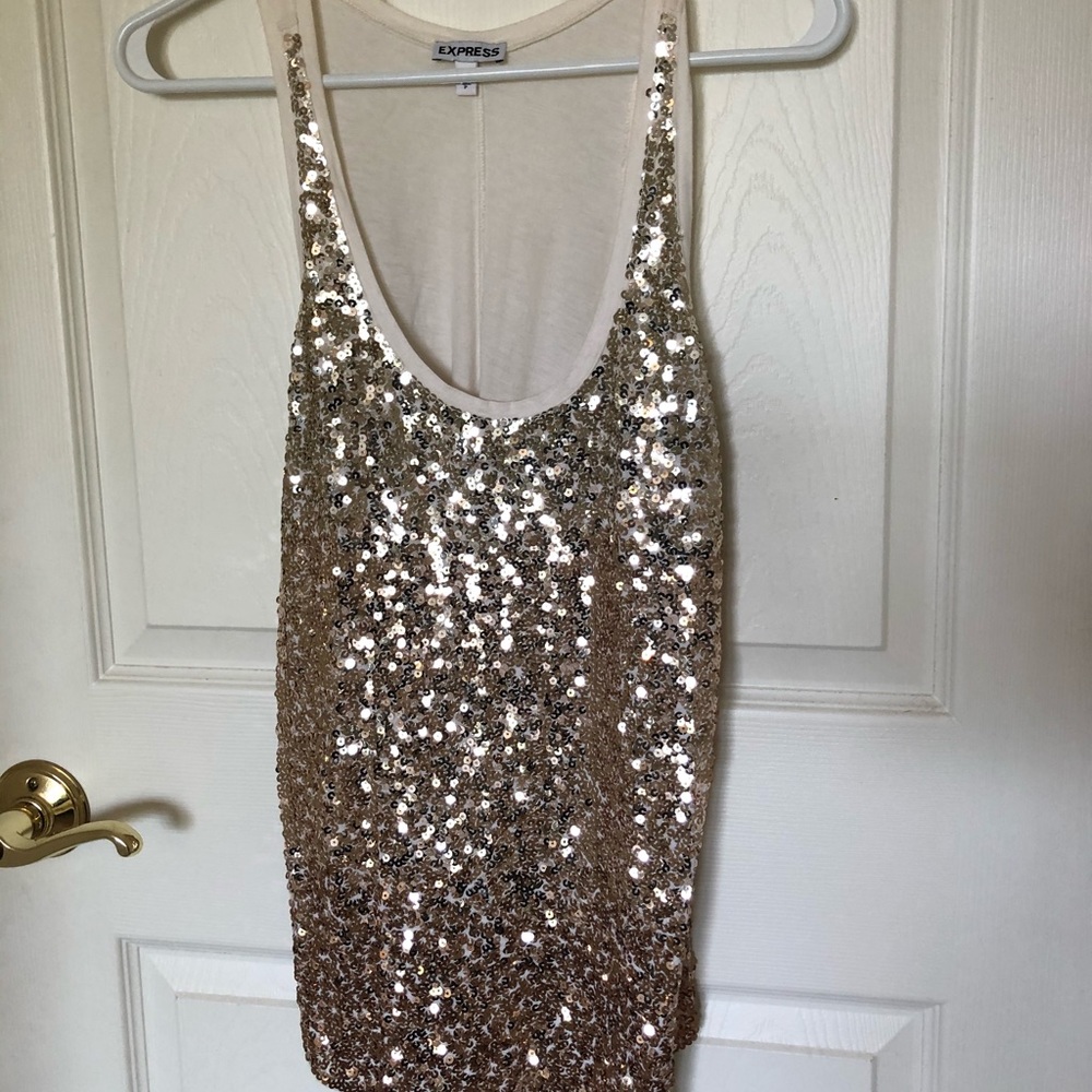 Express Gold Sequin Tank